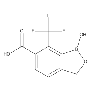 1-hydroxy-7-(trifluoromethyl)-3H-2,1-benzoxaborole-6-carboxylic acid结构式