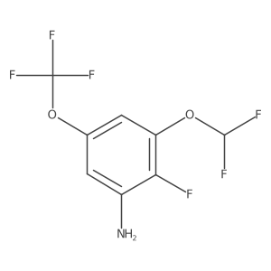 Benzenamine, 3-(difluoromethoxy)-2-fluoro-5-(trifluoromethoxy)-结构式