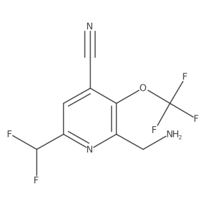 2-(Aminomethyl)-4-cyano-6-(difluoromethyl)-3-(trifluoromethoxy)pyridine结构式