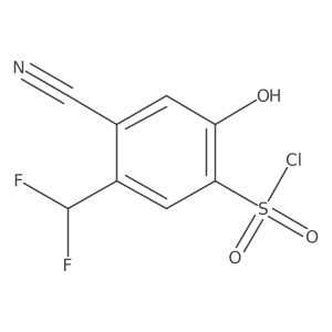4-Cyano-5-(difluoromethyl)-2-hydroxybenzene-1-sulfonyl chloride Structure