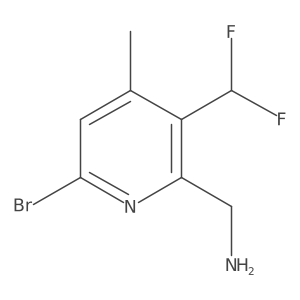 2-(Aminomethyl)-6-bromo-3-(difluoromethyl)-4-methylpyridine Structure