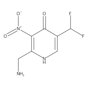 2-(Aminomethyl)-5-(difluoromethyl)-4-hydroxy-3-nitropyridine Structure