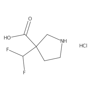 3-(Difluoromethyl)pyrrolidine-3-carboxylic acid hydrochloride Structure