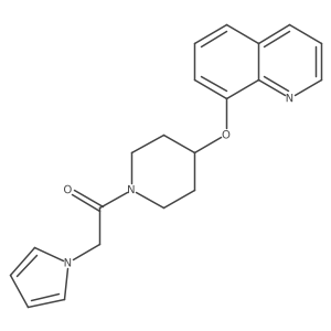 2-(1H-pyrrol-1-yl)-1-(4-(quinolin-8-yloxy)piperidin-1-yl)ethanone结构式