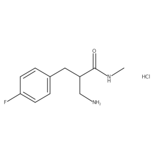 3-amino-2-[(4-fluorophenyl)methyl]-N-methylpropanamide hydrochloride结构式