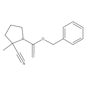 (R)-Benzyl 2-cyano-2-methylpyrrolidine-1-carboxylate结构式