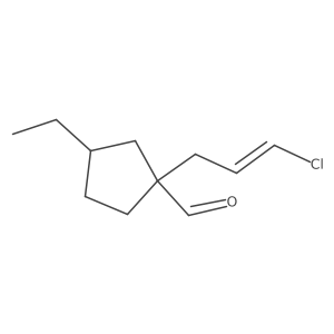1-(3-Chloroprop-2-en-1-yl)-3-ethylcyclopentane-1-carbaldehyde Structure