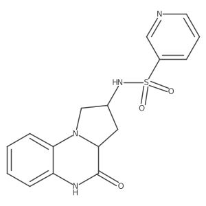 N-(4-oxo-1,2,3,3a,4,5-hexahydropyrrolo[1,2-a]quinoxalin-2-yl)pyridine-3-sulfonamide结构式