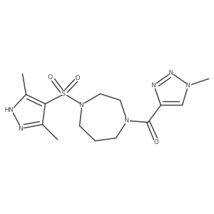 (4-((3,5-dimethyl-1H-pyrazol-4-yl)sulfonyl)-1,4-diazepan-1-yl)(1-methyl-1H-1,2,3-triazol-4-yl)methanone Structure