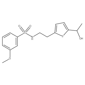 N-(2-(5-(1-hydroxyethyl)thiophen-2-yl)ethyl)-3-methoxybenzenesulfonamide Structure
