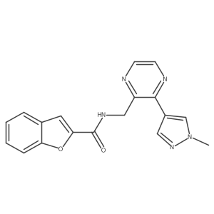 N-((3-(1-methyl-1H-pyrazol-4-yl)pyrazin-2-yl)methyl)benzofuran-2-carboxamide Structure