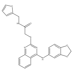 2-((4-(benzo[d][1,3]dioxol-5-ylamino)quinazolin-2-yl)thio)-N-(furan-2-ylmethyl)acetamide Structure