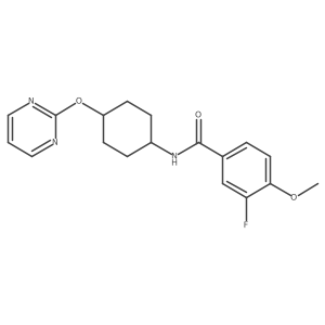 3-fluoro-4-methoxy-N-((1r,4r)-4-(pyrimidin-2-yloxy)cyclohexyl)benzamide结构式