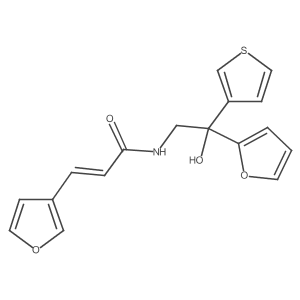 (E)-N-(2-(furan-2-yl)-2-hydroxy-2-(thiophen-3-yl)ethyl)-3-(furan-3-yl)acrylamide结构式