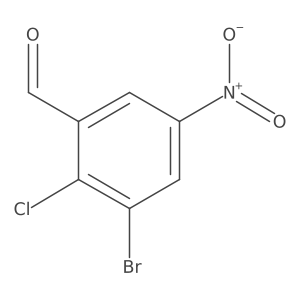 3-Bromo-2-chloro-5-nitrobenzaldehyde结构式
