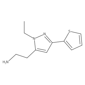 2-(1-ethyl-3-(thiophen-2-yl)-1H-pyrazol-5-yl)ethan-1-amine结构式