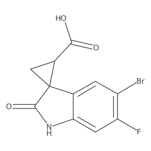 5'-Bromo-6'-fluoro-2'-oxo-1',2'-dihydrospiro[cyclopropane-1,3'-indole]-3-carboxylic acid结构式