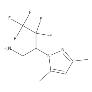 2-(3,5-dimethyl-1H-pyrazol-1-yl)-3,3,4,4,4-pentafluorobutan-1-amine结构式