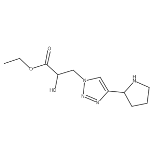 ethyl 2-hydroxy-3-[4-(pyrrolidin-2-yl)-1H-1,2,3-triazol-1-yl]propanoate结构式