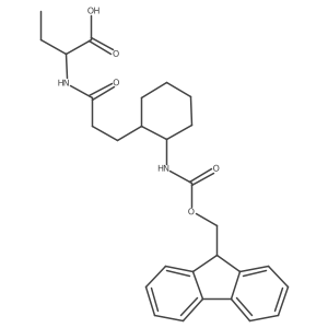 (2S)-2-{3-[2-({[(9H-fluoren-9-yl)methoxy]carbonyl}amino)cyclohexyl]propanamido}butanoic acid Structure