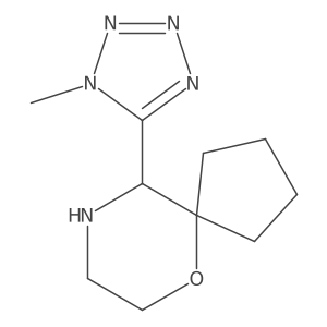 10-(1-methyl-1H-1,2,3,4-tetrazol-5-yl)-6-oxa-9-azaspiro[4.5]decane结构式