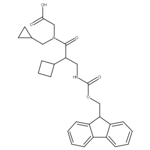 2-[2-cyclobutyl-N-(cyclopropylmethyl)-3-({[(9H-fluoren-9-yl)methoxy]carbonyl}amino)propanamido]acetic acid结构式