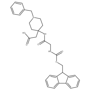 2-{1-benzyl-4-[2-({[(9H-fluoren-9-yl)methoxy]carbonyl}amino)acetamido]piperidin-4-yl}acetic acid Structure