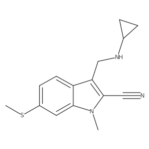 3-[(cyclopropylamino)methyl]-1-methyl-6-(methylsulfanyl)-1H-indole-2-carbonitrile Structure