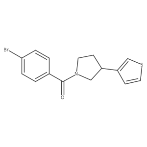 (4-Bromophenyl)(3-(thiophen-3-yl)pyrrolidin-1-yl)methanone Structure