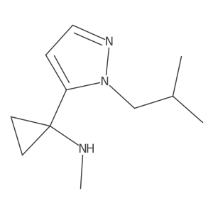 N-methyl-1-[1-(2-methylpropyl)-1H-pyrazol-5-yl]cyclopropan-1-amine结构式