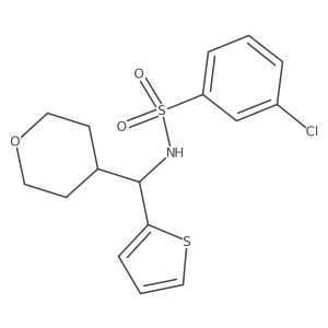 3-chloro-N-[(oxan-4-yl)(thiophen-2-yl)methyl]benzene-1-sulfonamide Structure