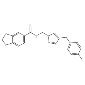 N-({4-[(4-chlorophenyl)methyl]-1H-1,2,3-triazol-1-yl}methyl)-2H-1,3-benzodioxole-5-carboxamide Structure