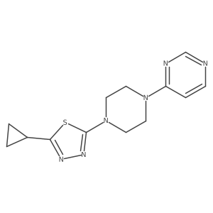 4-[4-(5-Cyclopropyl-1,3,4-thiadiazol-2-yl)piperazin-1-yl]pyrimidine结构式