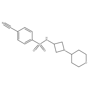 4-Cyano-N-[1-(oxan-4-yl)azetidin-3-yl]benzenesulfonamide结构式
