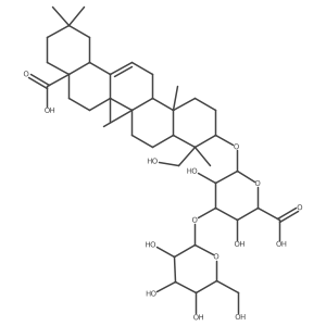 (2S,3S,4S,5R,6R)-6-[[(3S,4R,4aR,6aR,6bS,8aS,12aS,14aR,14bR)-8a-carboxy-4-(hydroxymethyl)-4,6a,6b,11,11,14b-hexamethyl-1,2,3,4a,5,6,7,8,9,10,12,12a,14,14a-tetradecahydropicen-3-yl]oxy]-3,5-dihydroxy-4-[(2S,3R,4S,5S,6R)-3,4,5-trihydroxy-6-(hydroxymethyl)oxan-2-yl]oxyoxane-2-carboxylic acid结构式