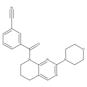 3-[2-(morpholin-4-yl)-5H,6H,7H,8H-pyrido[2,3-d]pyrimidine-8-carbonyl]benzonitrile Structure