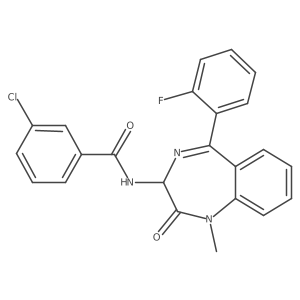 3-chloro-N-[5-(2-fluorophenyl)-1-methyl-2-oxo-2,3-dihydro-1H-1,4-benzodiazepin-3-yl]benzamide Structure