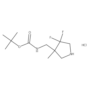tert-butyl N-[(4,4-difluoro-3-methylpyrrolidin-3-yl)methyl]carbamate hydrochloride结构式
