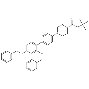 1-[4-(2,6-Bis(benzyloxy)-3-pyridyl)phenyl]-4-Boc-piperazine Structure