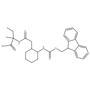 2-{2-[2-({[(9H-fluoren-9-yl)methoxy]carbonyl}amino)cyclohexyl]acetamido}-2-methylbutanoic acid结构式