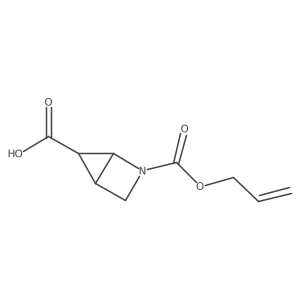 rac-(1R,4S,5R)-2-[(prop-2-en-1-yloxy)carbonyl]-2-azabicyclo[2.1.0]pentane-5-carboxylic acid结构式