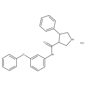 rel-(3R,4S)-N-(3-Phenoxyphenyl)-4-phenylpyrrolidine-3-carboxamide hydrochloride结构式