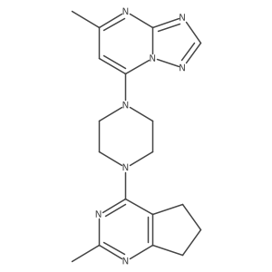1-{2-methyl-5H,6H,7H-cyclopenta[d]pyrimidin-4-yl}-4-{5-methyl-[1,2,4]triazolo[1,5-a]pyrimidin-7-yl}piperazine Structure