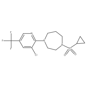 1-[3-Chloro-5-(trifluoromethyl)pyridin-2-yl]-4-(cyclopropanesulfonyl)-1,4-diazepane Structure