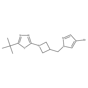 2-{3-[(4-bromo-1H-pyrazol-1-yl)methyl]azetidin-1-yl}-5-tert-butyl-1,3,4-thiadiazole Structure