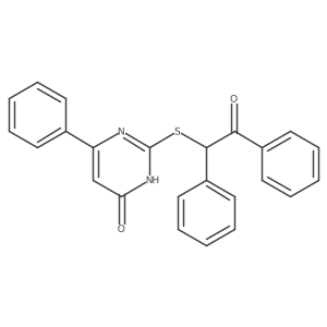 2-[(4-Hydroxy-6-phenylpyrimidin-2-yl)sulfanyl]-1,2-diphenylethanone结构式