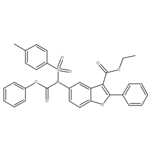 Ethyl 5-[N-(phenoxycarbonyl)4-methylbenzenesulfonamido]-2-phenyl-1-benzofuran-3-carboxylate Structure