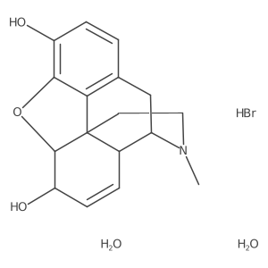 Morphine hydrobromide dihydrate Structure