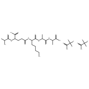 Ala-D-gamma-Glu-Lys-D-Ala-D-Ala (trifluoroacetate salt) Structure
