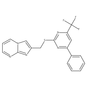 2-({[4-Phenyl-6-(trifluoromethyl)pyrimidin-2-yl]sulfanyl}methyl)imidazo[1,2-a]pyrimidine结构式